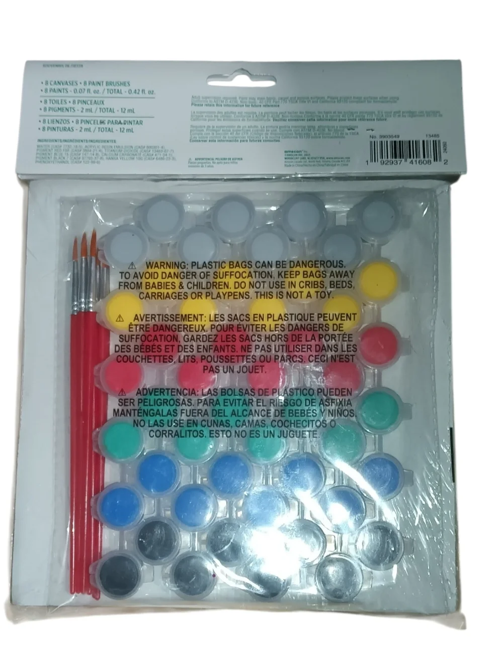 Amscan Party Kids Paint Set with Vehicle Canvases - White